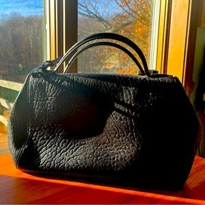M. Gemi 30 Studio Maggio Essa black leather Satchel. Made in Italy.